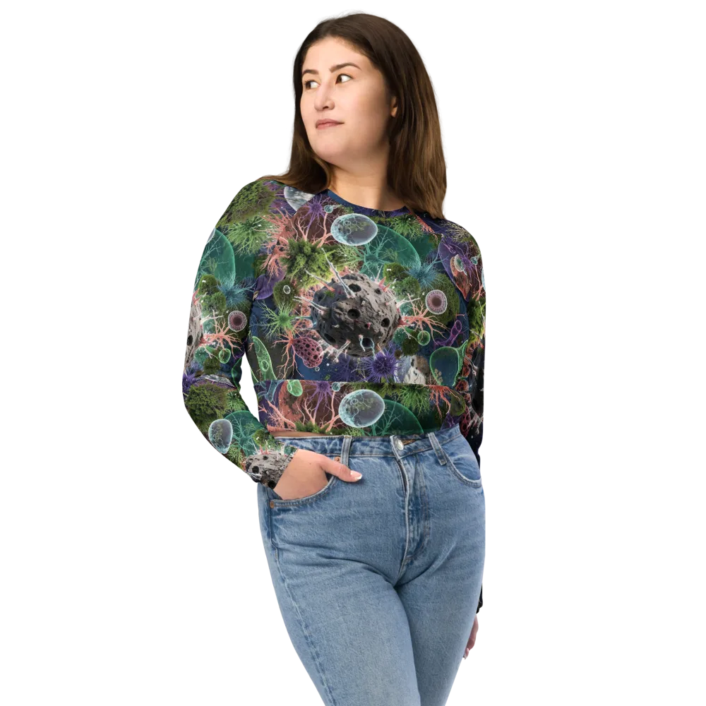 Microbial Garden on Long Sleeve Crop Top — Front