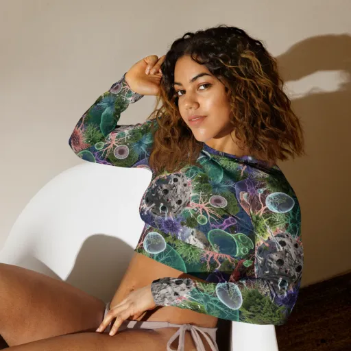 Microbial Garden on a Long Sleeve Crop Top