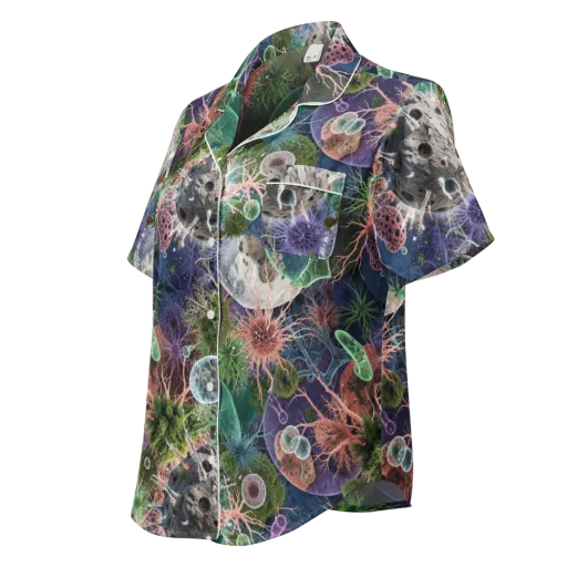 Microbial Garden on a Women's Short Sleeve Pajama Top