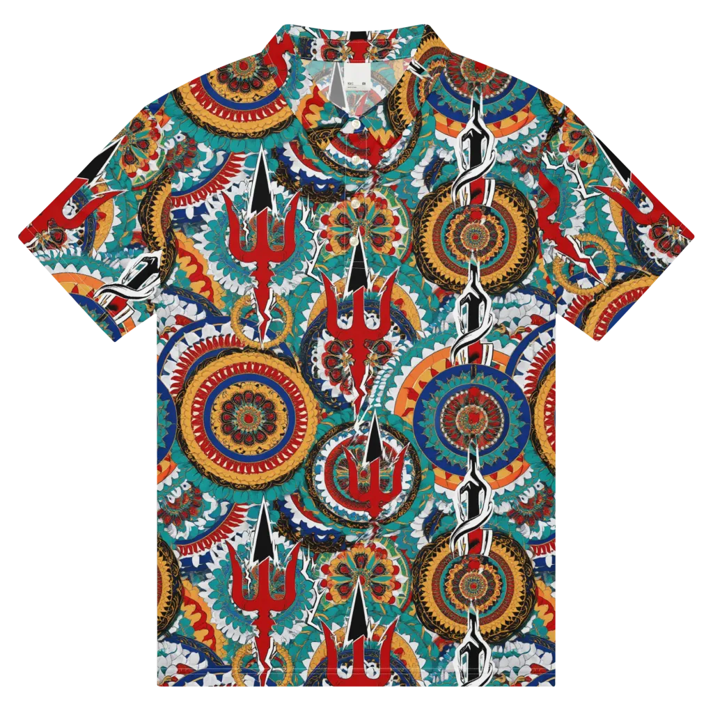 Trident Mandala on Men's Slim Fit Polo Shirt — Front