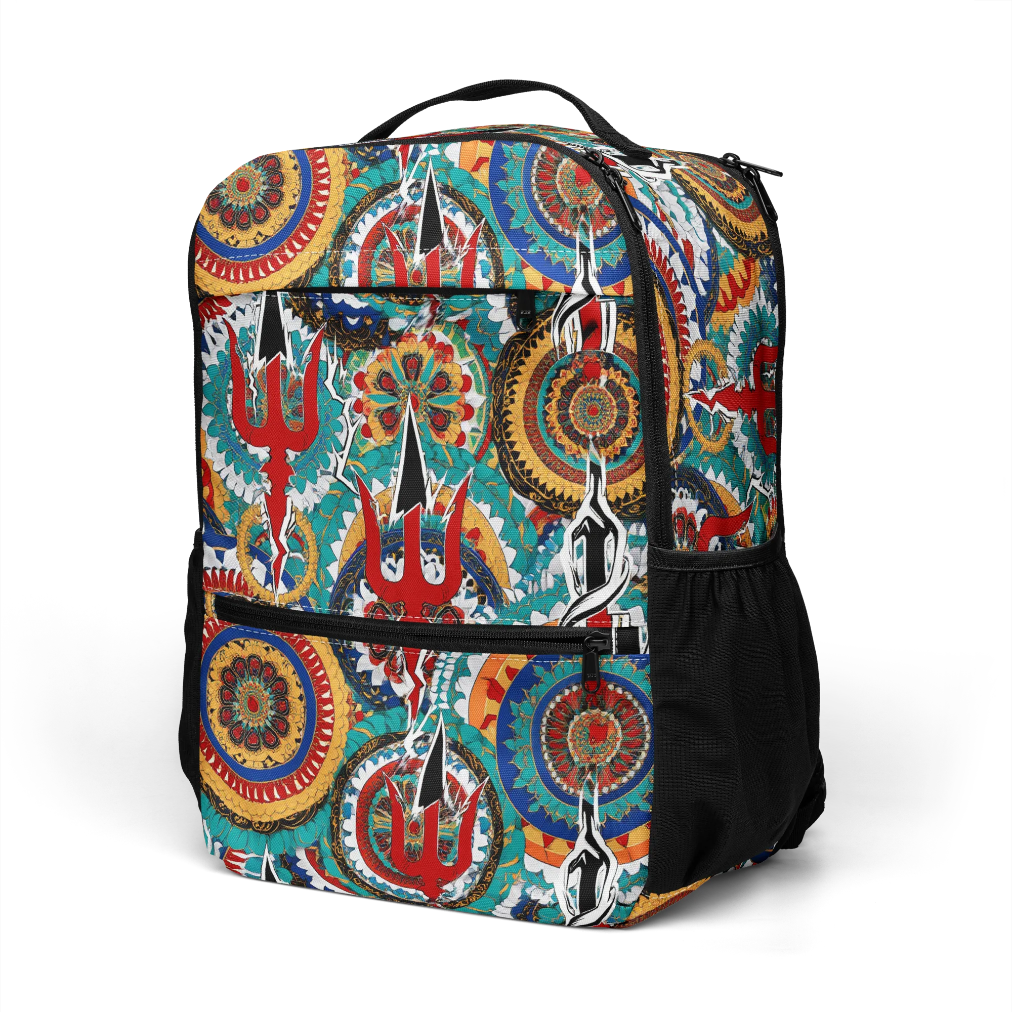 Trident Mandala on Utility Backpack — Left Front