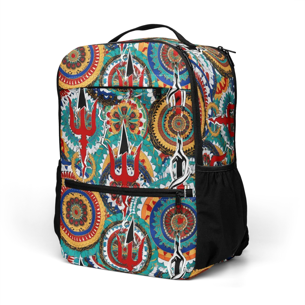 Trident Mandala on Utility Backpack — Left Front