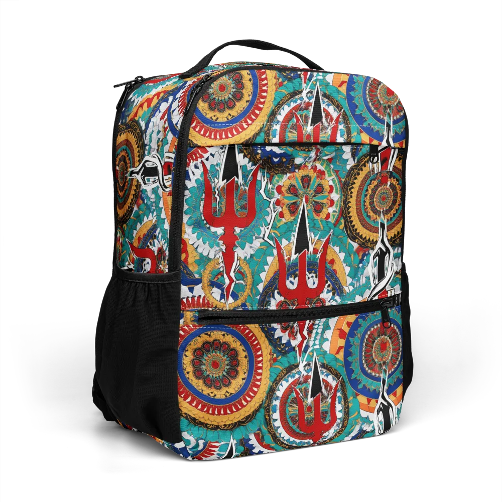 Trident Mandala on Utility Backpack — Right Front