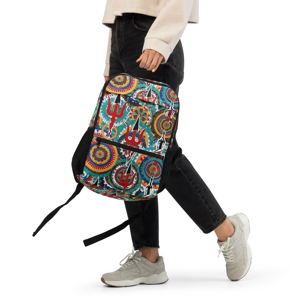 Trident Mandala on Utility Backpack — Front