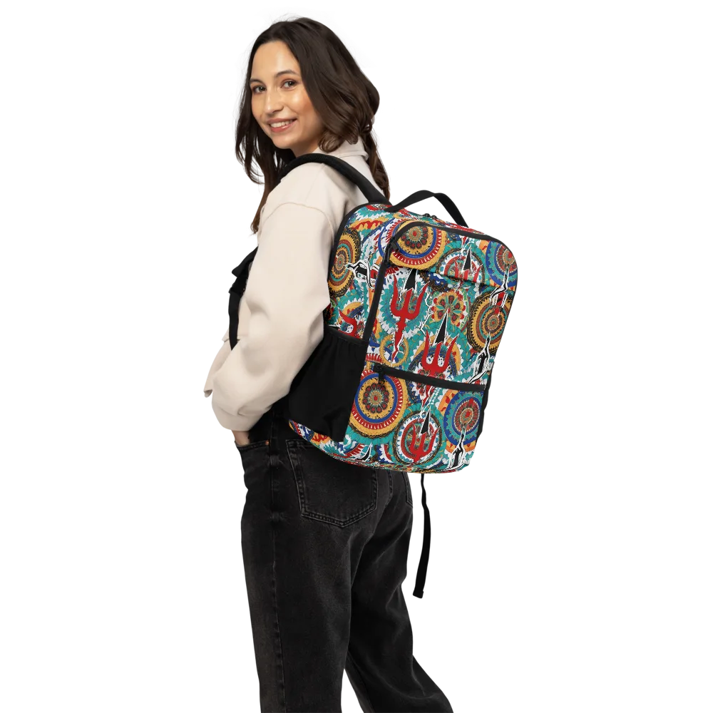 Trident Mandala on Utility Backpack — Back