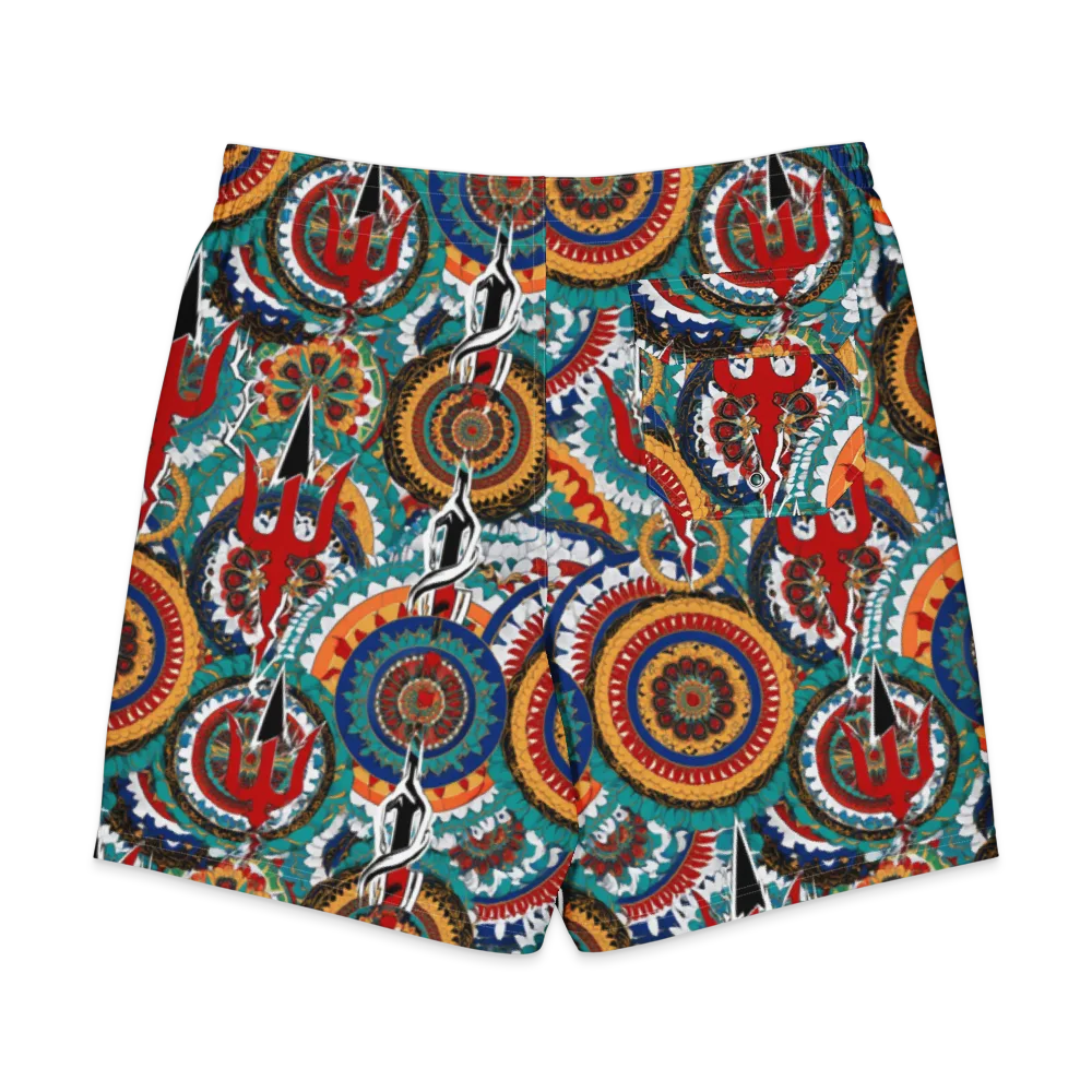 Trident Mandala on Men's Board Shorts — Back