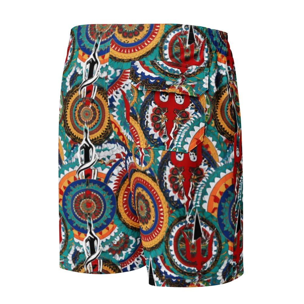 Trident Mandala on Men's Board Shorts — Back