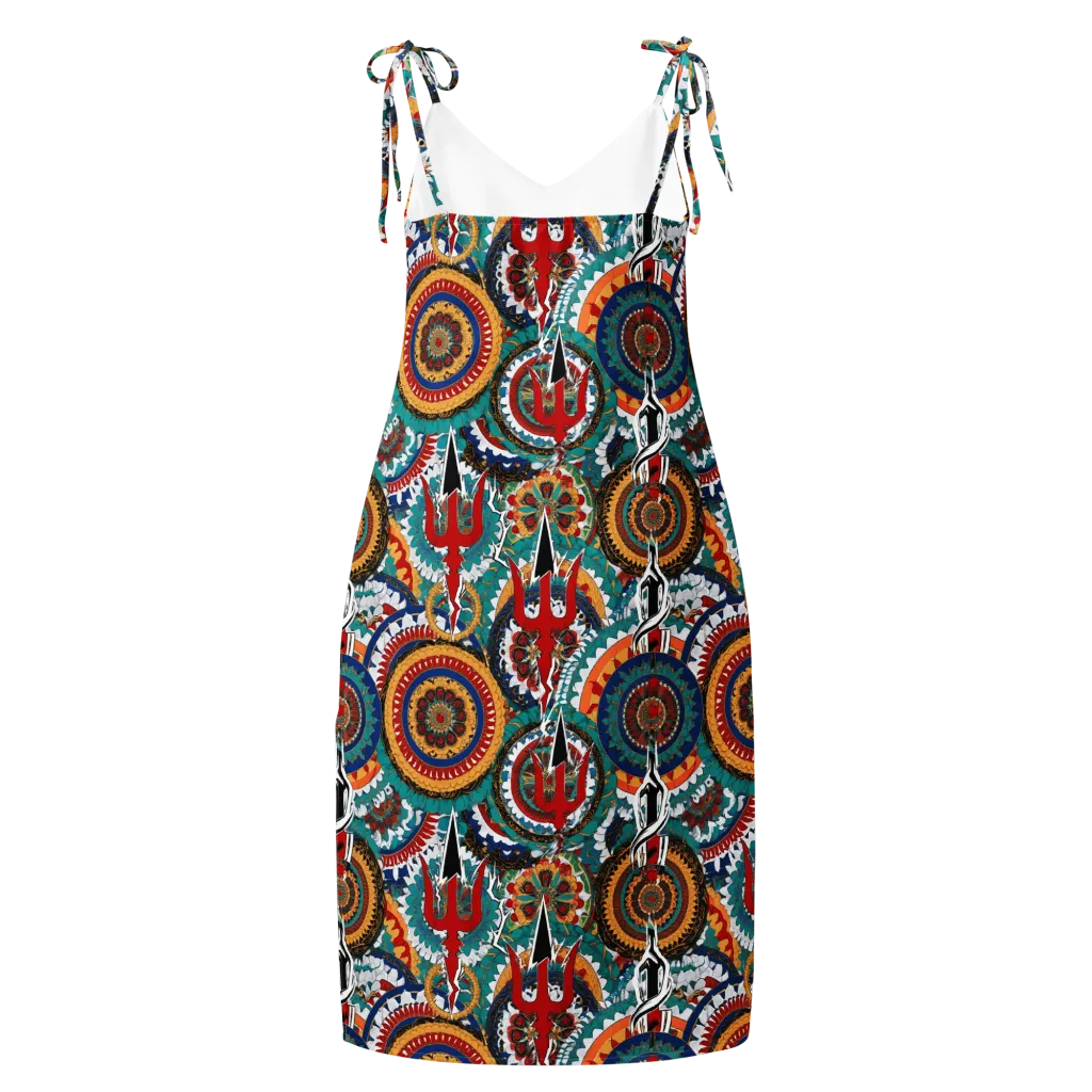 Trident Mandala on Slip Dress — Back