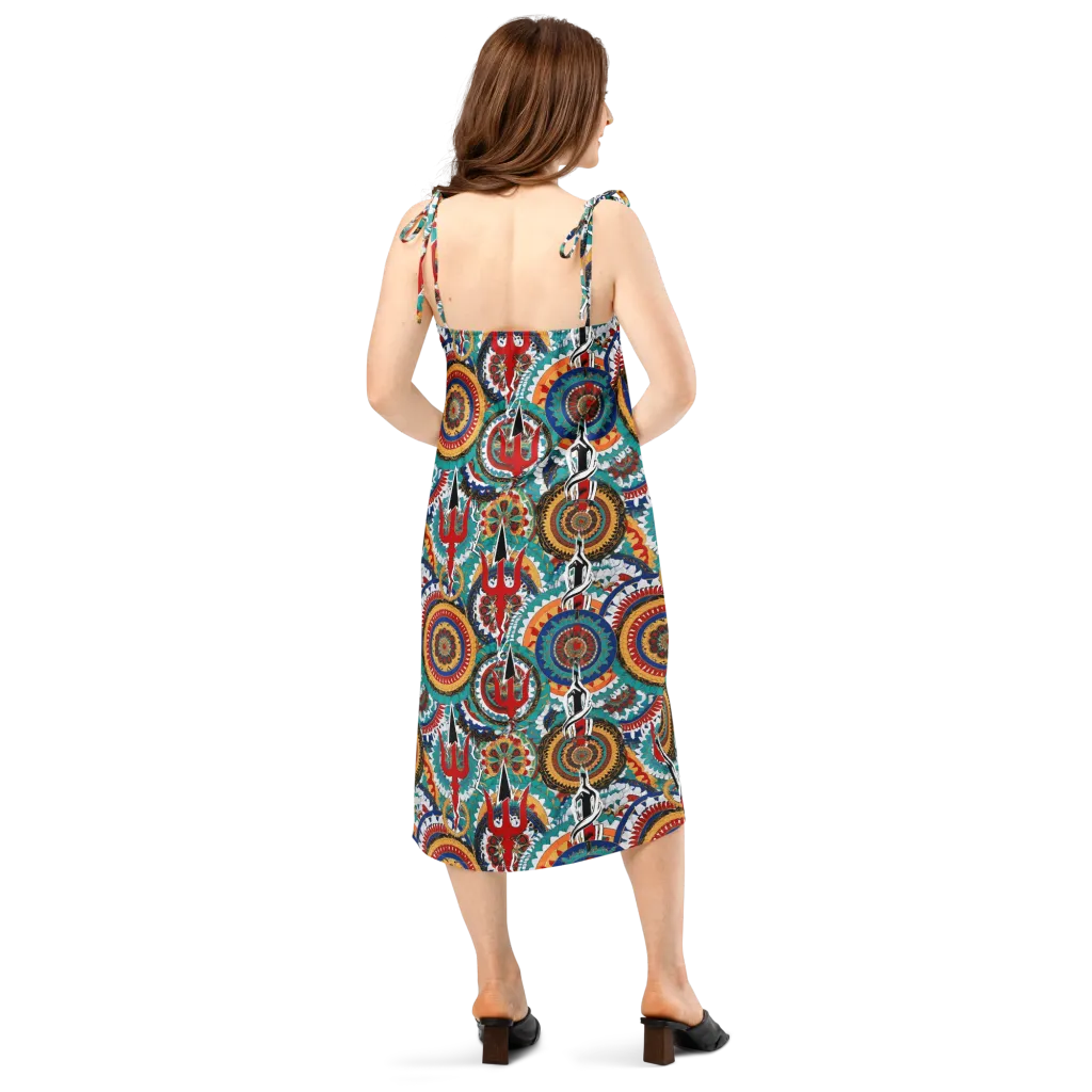 Trident Mandala on Slip Dress — Back