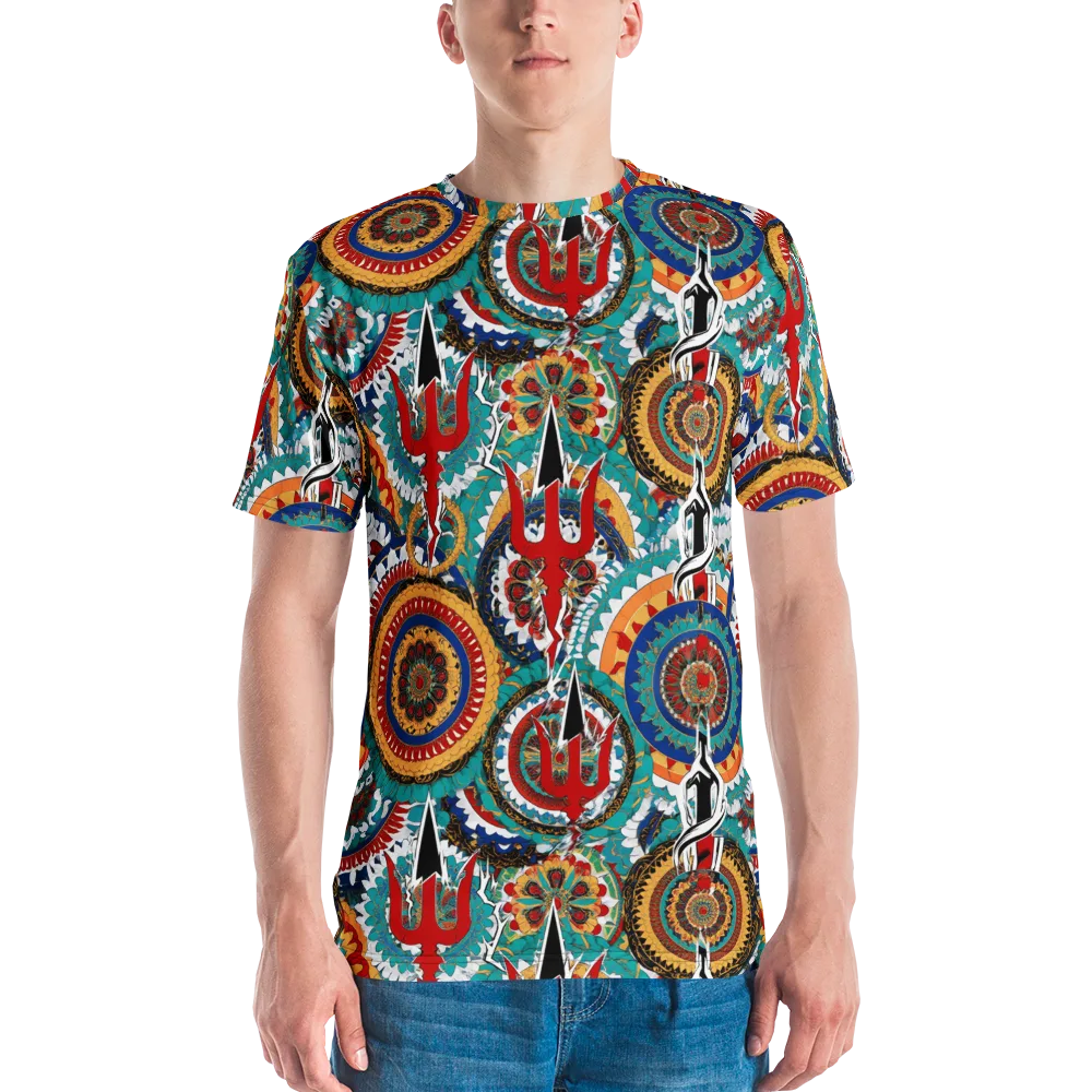 Trident Mandala on Men's Crew Neck T-Shirt — Front