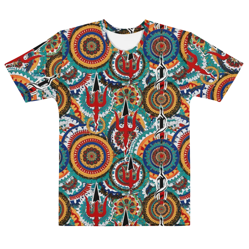 Trident Mandala on Men's Crew Neck T-Shirt — Front