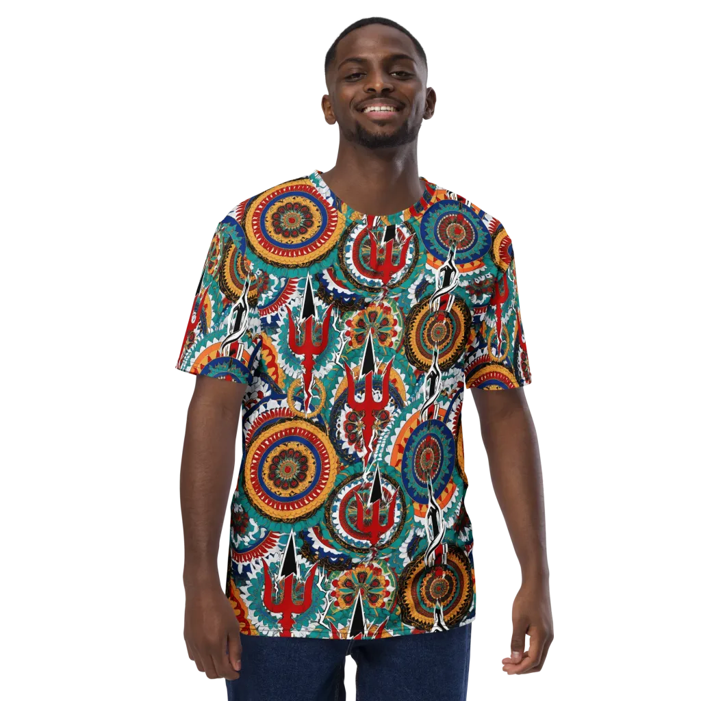 Trident Mandala on Men's Crew Neck T-Shirt — Front