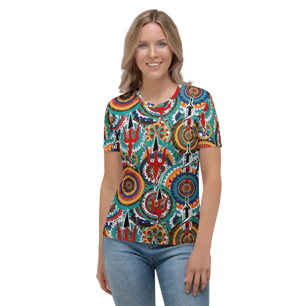 Trident Mandala on Women's Crew Neck T-Shirt — Front