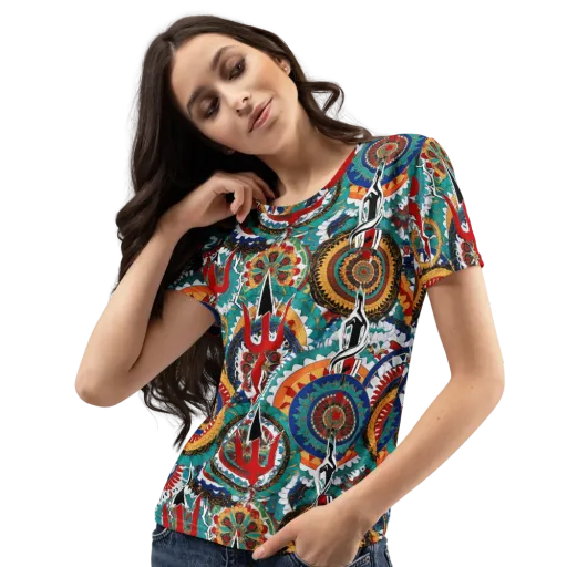 Trident Mandala on a Women's Crew Neck T-Shirt