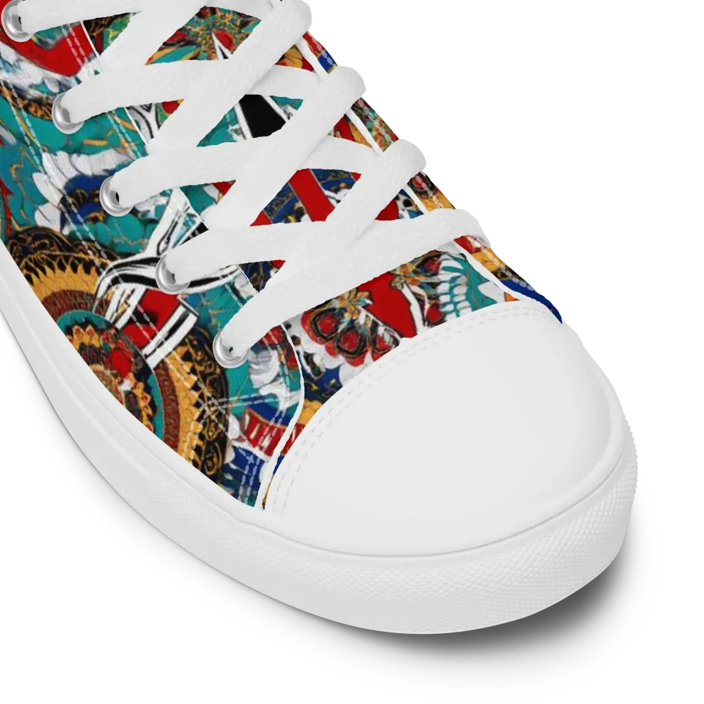 Trident Mandala on Women's High Top Canvas Shoes — Product details