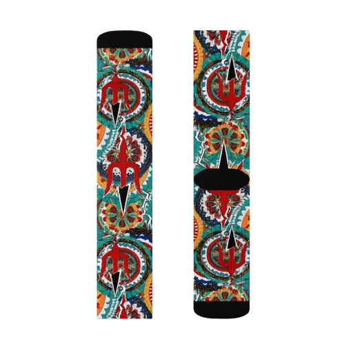 Trident Mandala on a Socks
