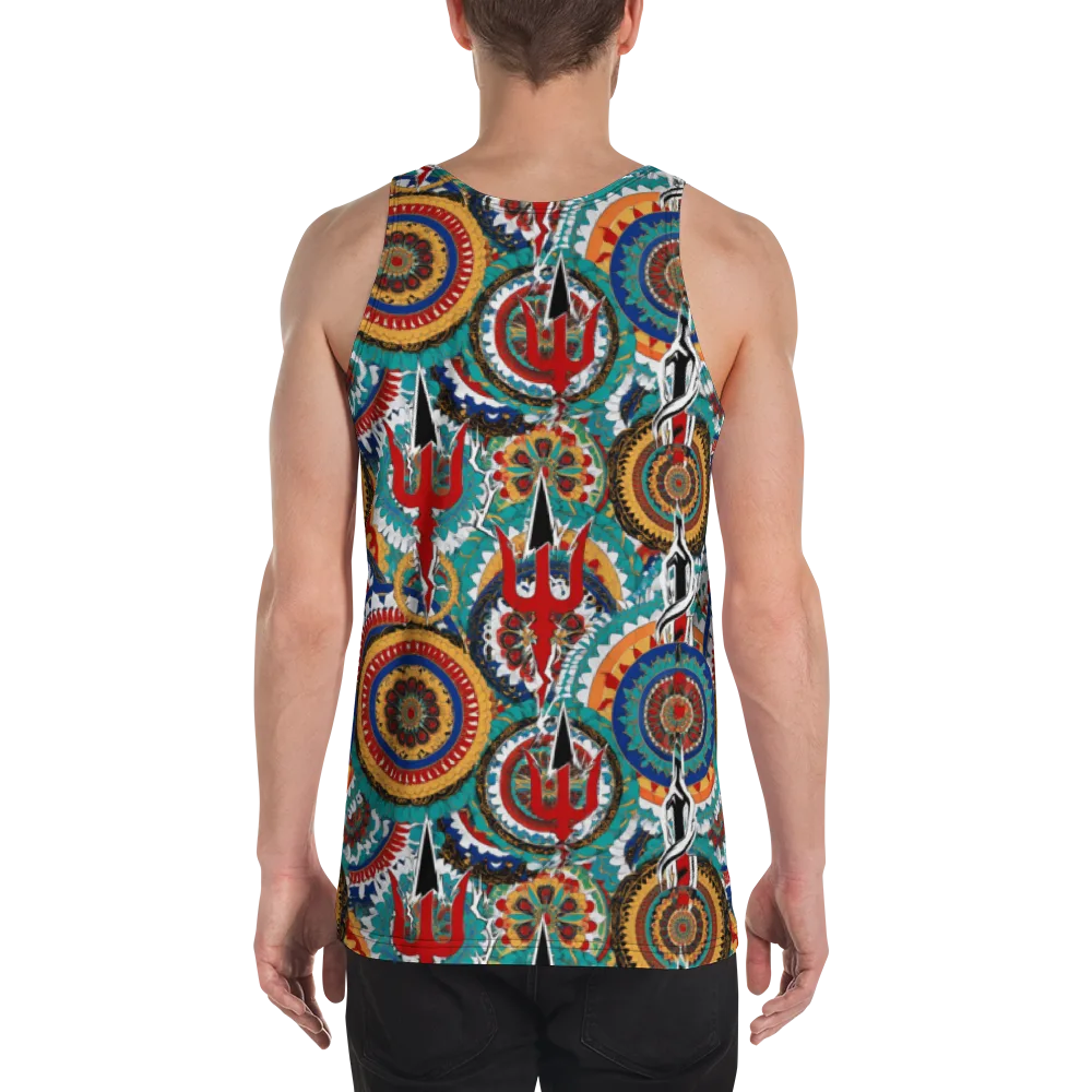 Trident Mandala on Men's Tank Top — Back