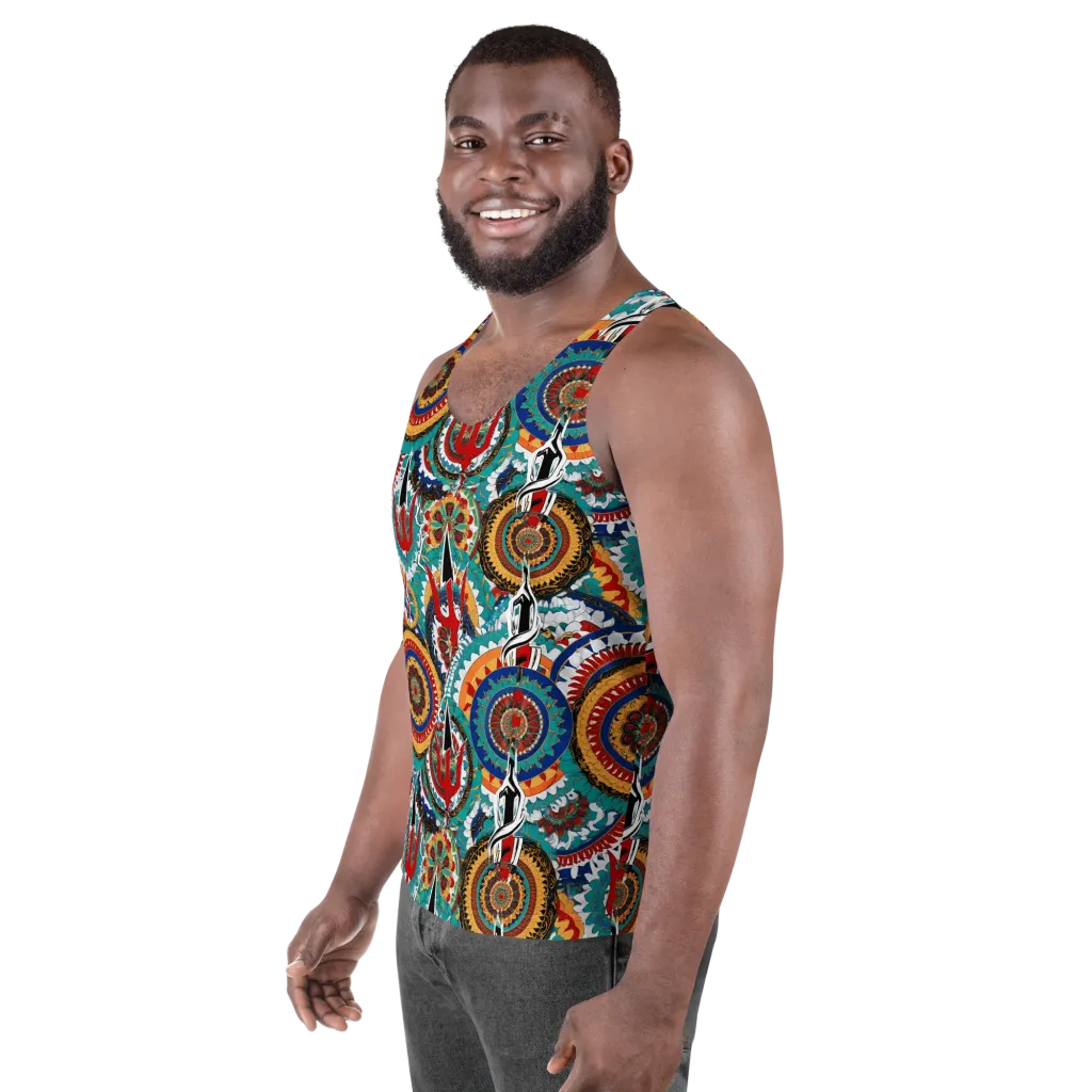 Trident Mandala on Men's Tank Top — Left Front