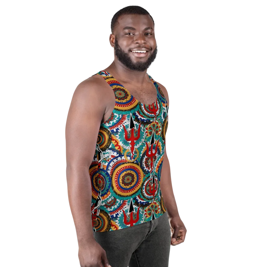 Trident Mandala on Men's Tank Top — Right Front