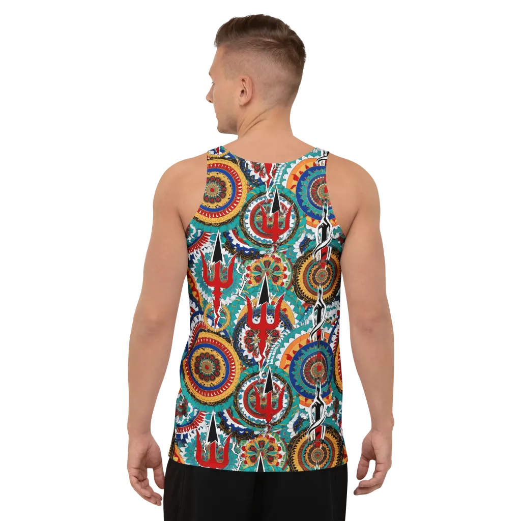 Trident Mandala on Men's Tank Top — Back