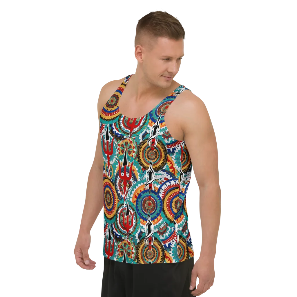 Trident Mandala on Men's Tank Top — Left Front