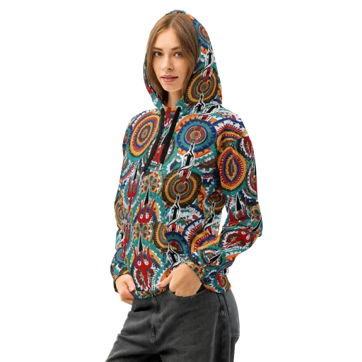 Trident Mandala on a Cotton Hoodie