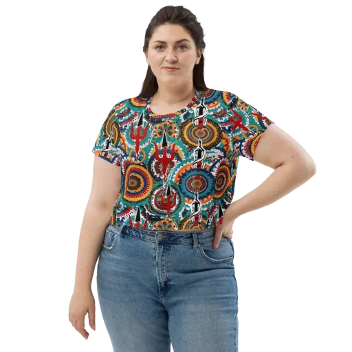 Trident Mandala on a Crop Tee