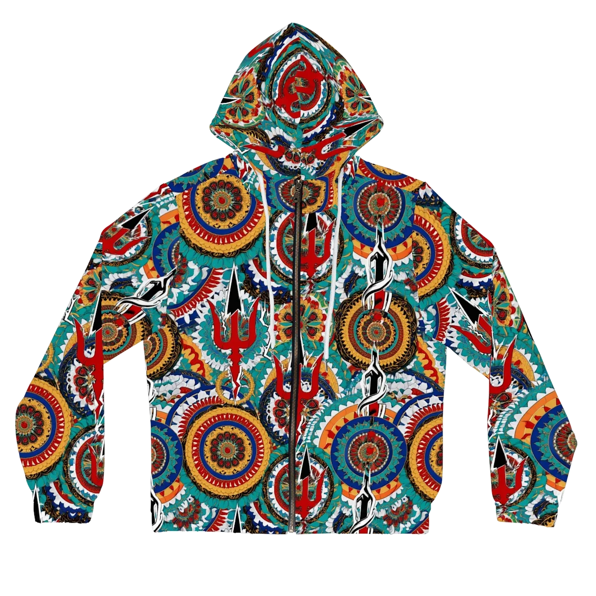 Trident Mandala on Women's Full-Zip Hoodie — Front