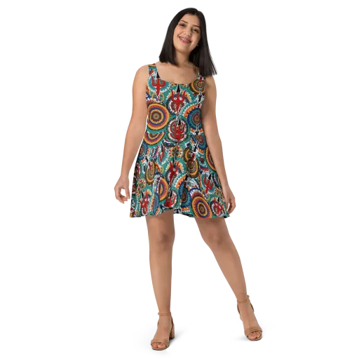 Trident Mandala on a Skater Dress