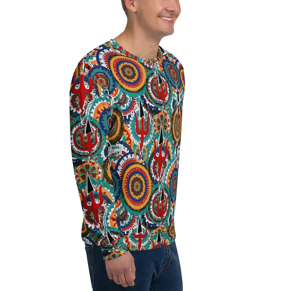 Trident Mandala on Sweatshirt — Right Front