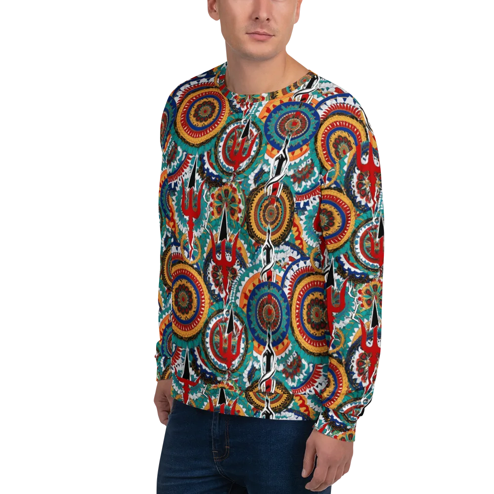 Trident Mandala on Sweatshirt — Left Front