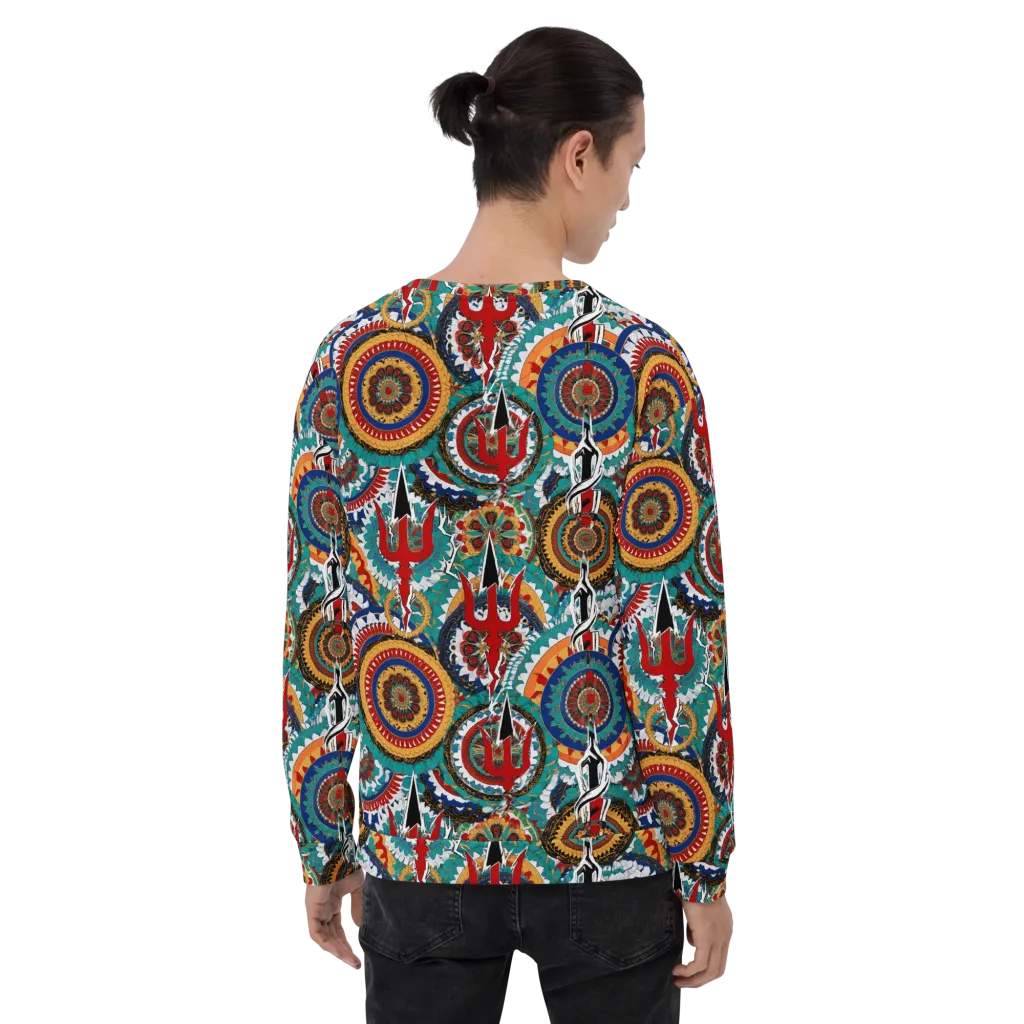 Trident Mandala on Sweatshirt — Back