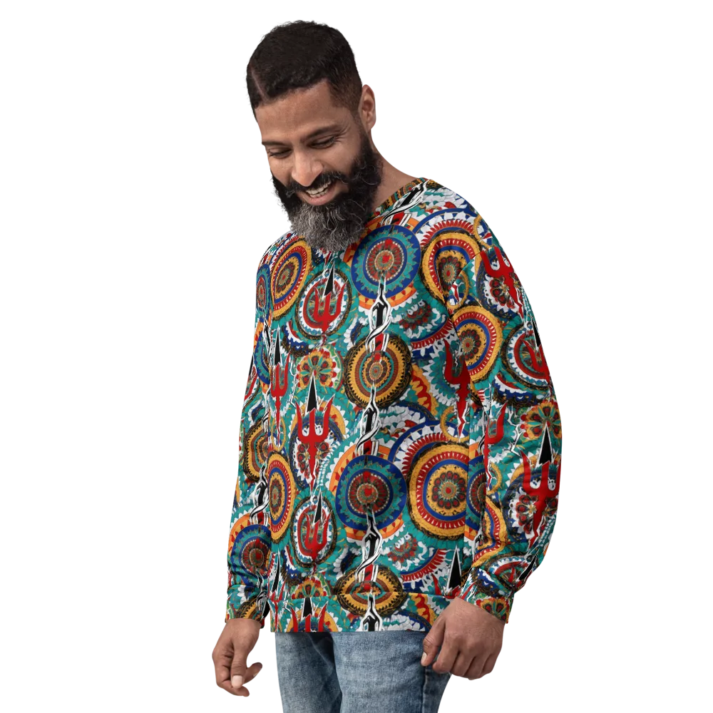 Trident Mandala on Sweatshirt — Left Front
