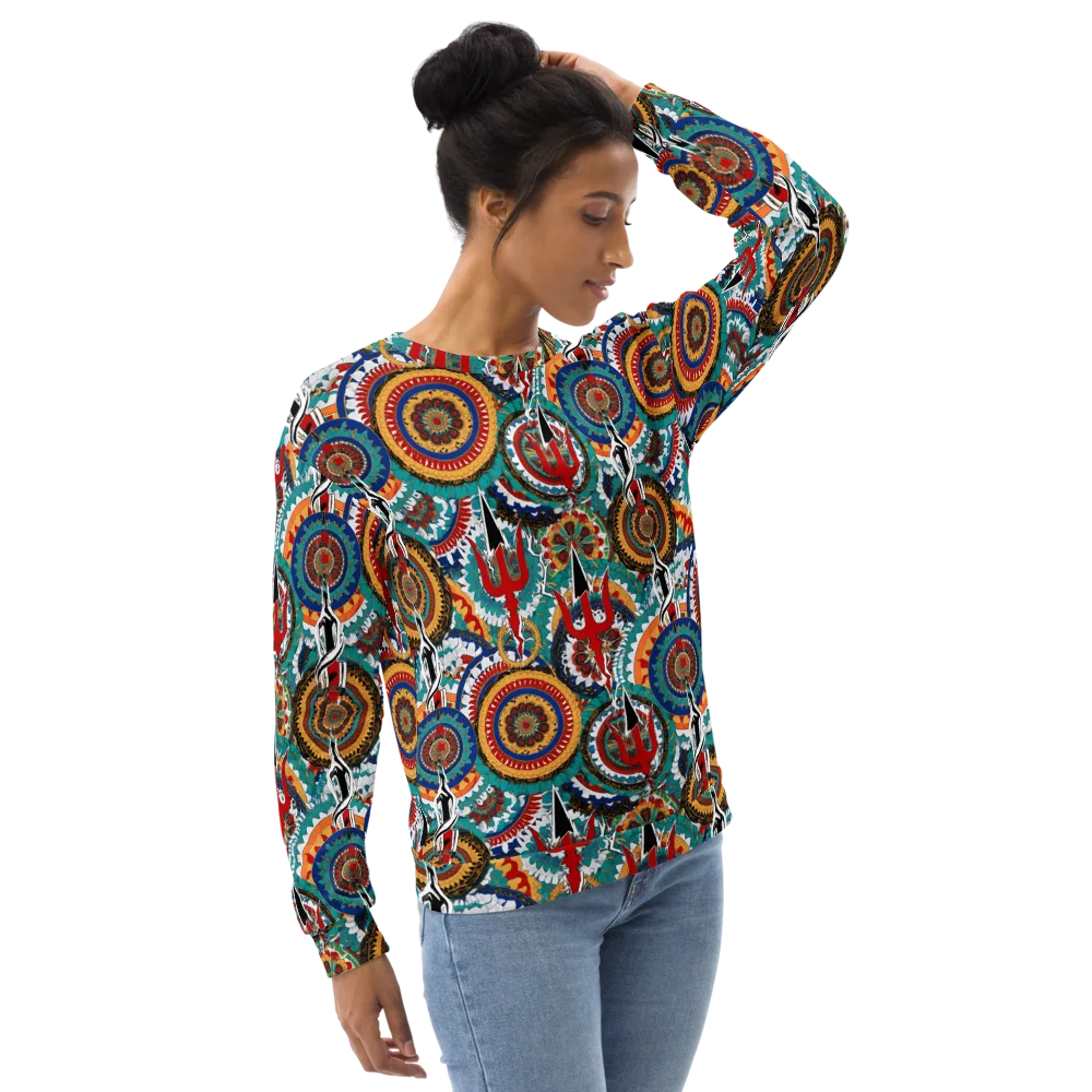 Trident Mandala on Sweatshirt — Right Front