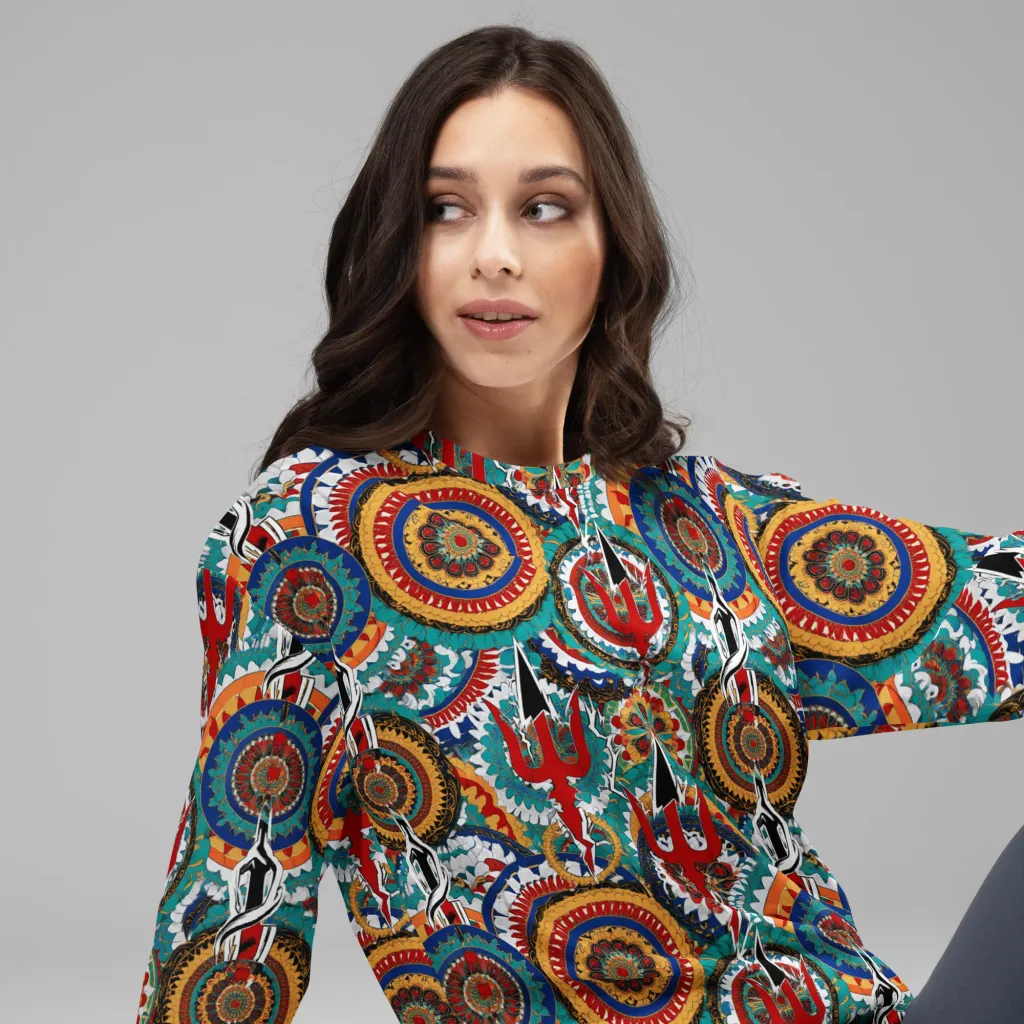 Trident Mandala on Sweatshirt — Right Front