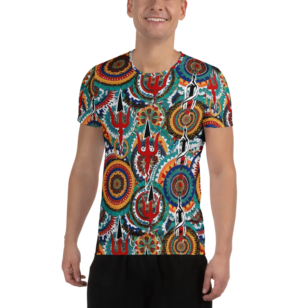 Trident Mandala on Men's Athletic T-Shirt — Front