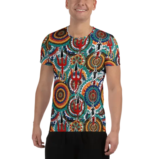 Trident Mandala on a Men's Athletic T-Shirt
