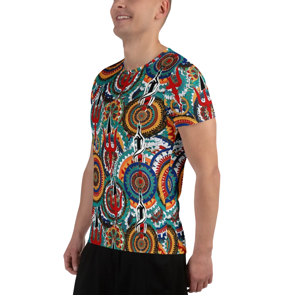 Trident Mandala on Men's Athletic T-Shirt — Left