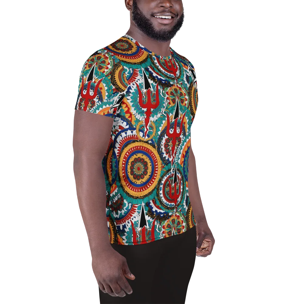 Trident Mandala on Men's Athletic T-Shirt — Right