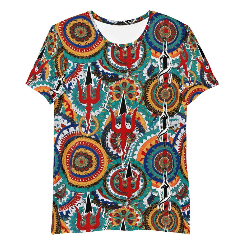 Trident Mandala on Men's Athletic T-Shirt — Front