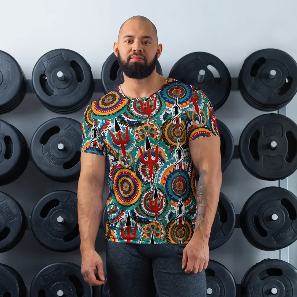 Trident Mandala on Men's Athletic T-Shirt — Front