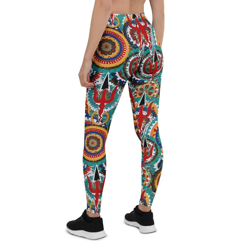 Trident Mandala on Leggings — Back