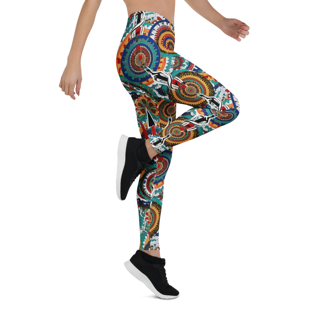 Trident Mandala on Leggings — Right