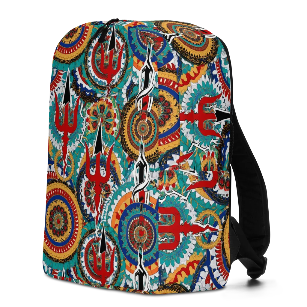 Trident Mandala on Minimalist Backpack — Left