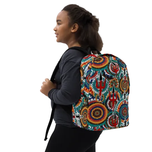 Trident Mandala on a Minimalist Backpack
