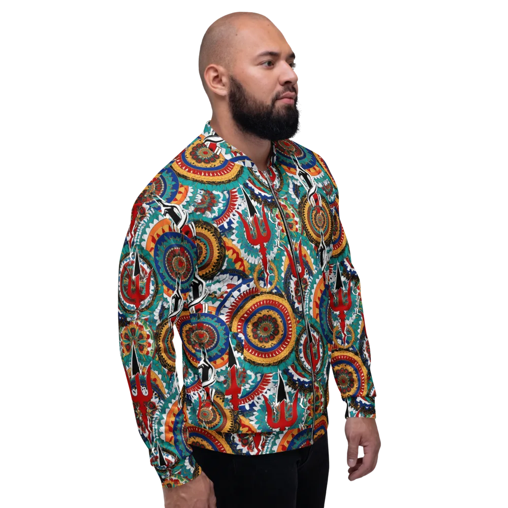 Trident Mandala on Bomber Jacket — Right