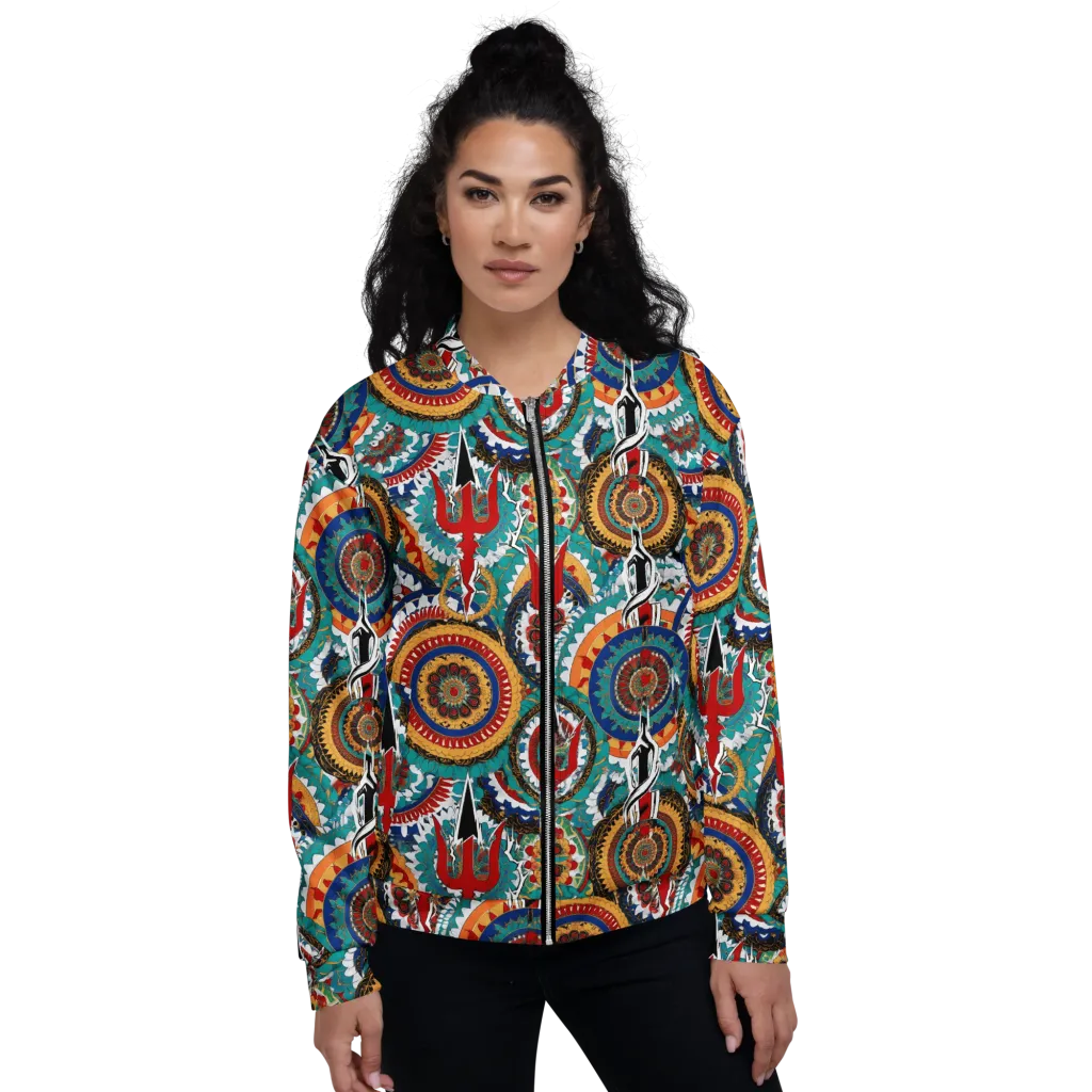 Trident Mandala on Bomber Jacket — Front