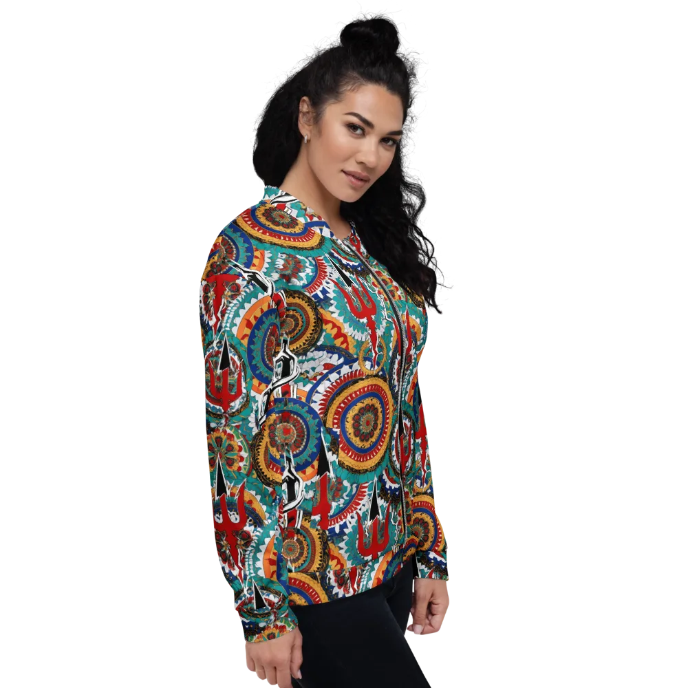 Trident Mandala on Bomber Jacket — Right