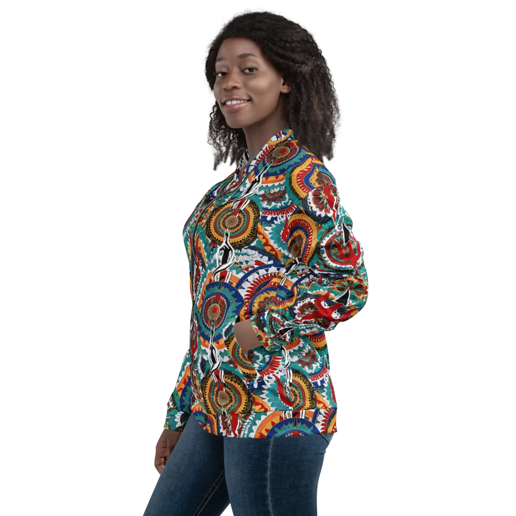 Trident Mandala on Bomber Jacket — Left