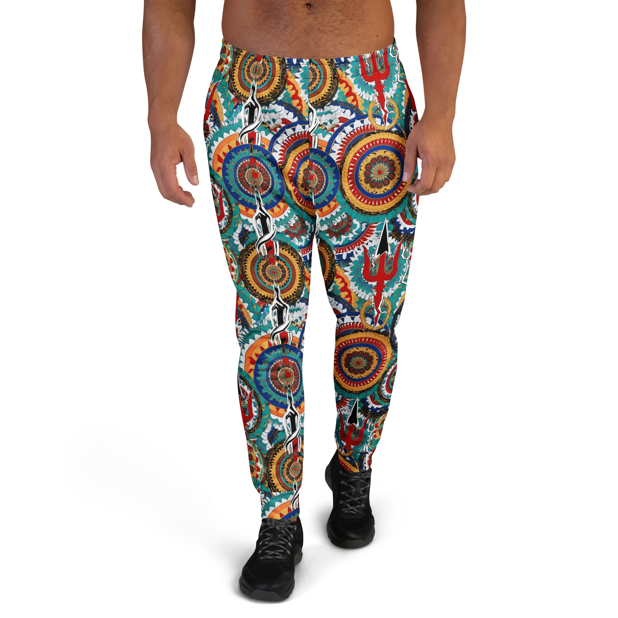 Trident Mandala on Men's Joggers — Front